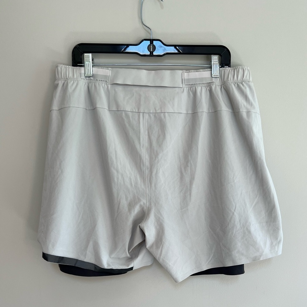 Lululemon Men's Surge Lined Lightweight White Athletic Shorts 6” Zip Pocket, XXL - Picture 2 of 9